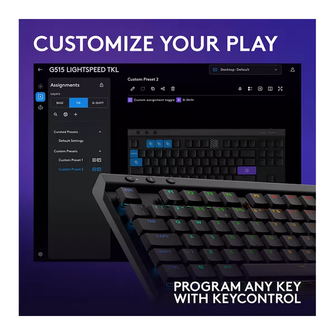 LOGITECH G515 TKL Wireless Mechanical Gaming Keyboard - Black - 6