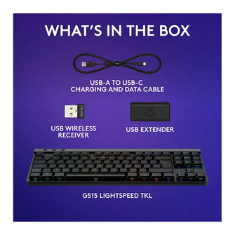 LOGITECH G515 TKL Wireless Mechanical Gaming Keyboard - Black - 7