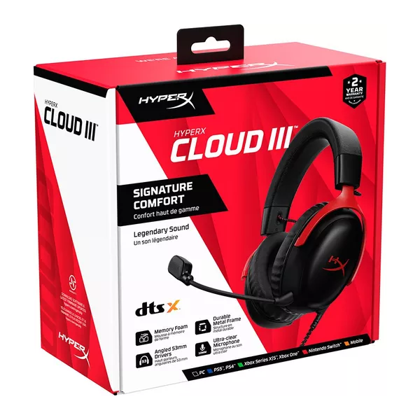 HYPERX Cloud III Wired Gaming Headset Black & Red - 9