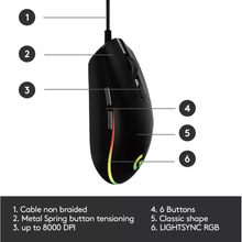 Logitech G203 Wired Gaming Mouse - Black - 6