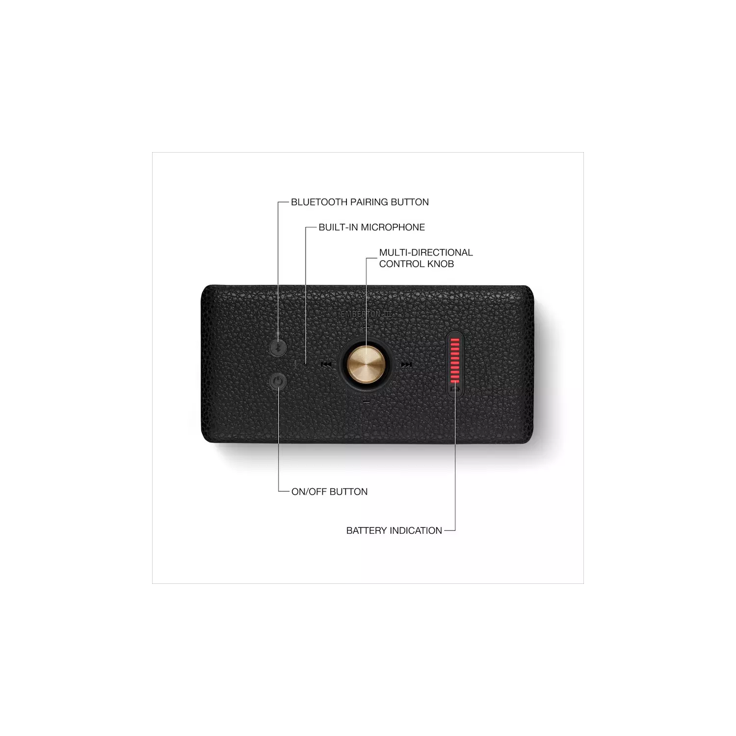 Marshall Emberton III Portable Bluetooth Speaker - Black - 3