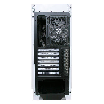 Game Max Falcon White PC Gaming Case with 2 x RGB Front Fans and Remote Control - 3