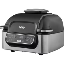 NINJA Foodi AG301UK 5-in-1 Health Grill & Air Fryer - Black & Brushed Steel - 1