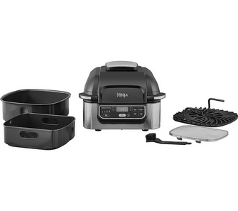 NINJA Foodi AG301UK 5-in-1 Health Grill & Air Fryer - Black & Brushed Steel - 2