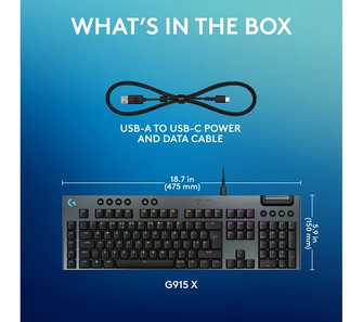 LOGITECH G915 X Mechanical Gaming Keyboard - Tactile Black - 8