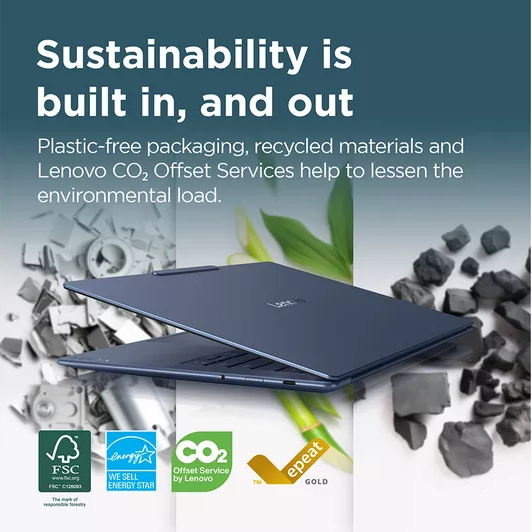 LENOVO Yoga Slim 7X 14" Laptop, Copilot+ PC - Snapdragon X Elite, 1 TB SSD, Cosmic Blue - 9