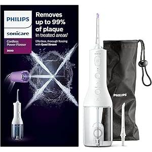 Philips Sonicare Power Flosser 3000 HX3826/31 – Cordless Water Flosser, White - 1