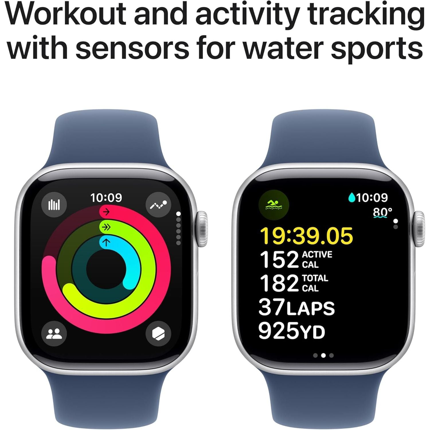 Buy Universal Electronics Limited,Apple Watch Series 10 GPS 42 mm Smartwatch with Silver Aluminium Case with Denim Sport Band - S/M. Fitness Tracker, ECG App, Always-On Retina Display, Water Resistant - Gadcet UK | UK | London | Scotland | Wales| Near Me | Cheap | Pay In 3 | Smart Watches