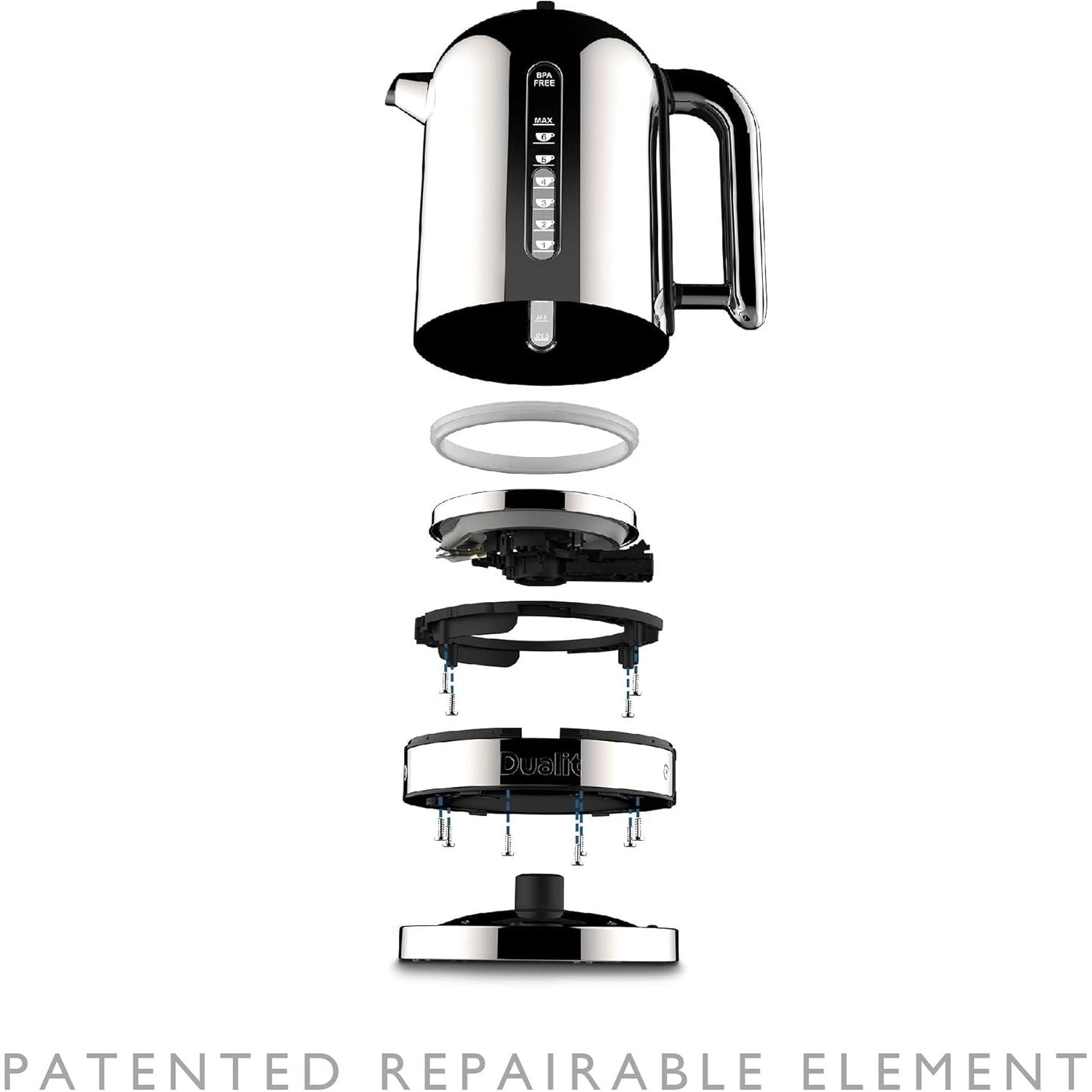 Buy Gadcet Dagenham,Dualit Classic Kettle 72835 – 1.7L, Polished Stainless Steel, Quiet Boil, 90s Boil Time - Black/Silver, EU Plug with UK Adapter - Gadcet UK | UK | London | Scotland | Wales| Near Me | Cheap | Pay In 3 | Kettle