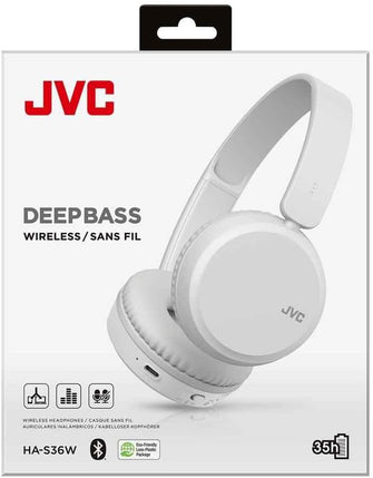 JVC HA-S36W Wireless Bluetooth On Ear Headphones - White