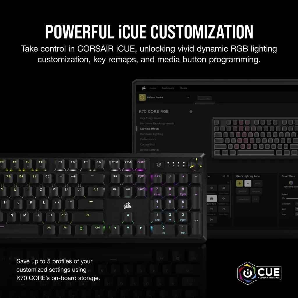 Buy Gadcet Dagenham,Corsair K70 CORE RGB Mechanical Gaming Keyboard Red Switch English UK Style Keyboard - Black - Gadcet UK | UK | London | Scotland | Wales| Near Me | Cheap | Pay In 3 | Keyboard