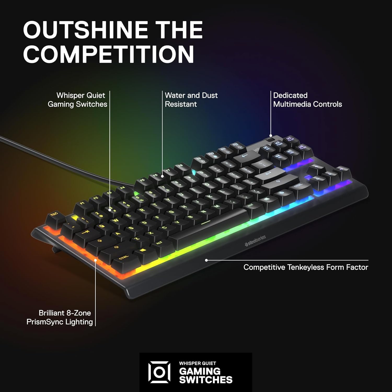 Buy Gadcet Dagenham,SteelSeries Apex 3 TKL RGB Gaming Keyboard - English QWERTY Layout - Gadcet UK | UK | London | Scotland | Wales| Near Me | Cheap | Pay In 3 | Keyboard