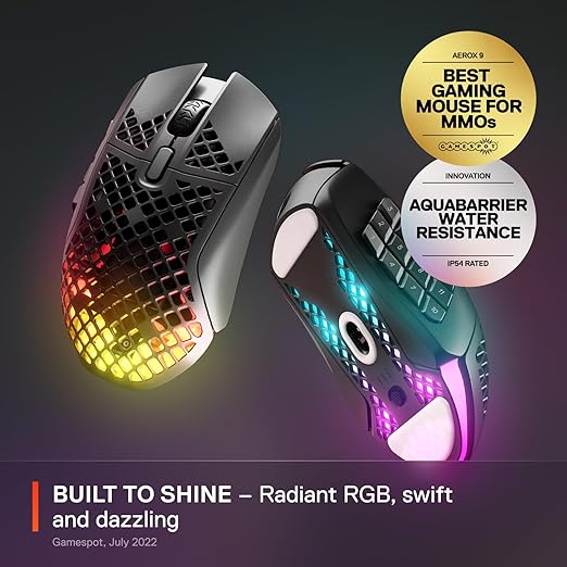 Buy Gadcet Dagenham,SteelSeries Aerox 9 Wireless Gaming Mouse – Ultra-Lightweight, RGB, Water-Resistant, 18 Programmable Buttons, 18K DPI, 2.4GHz/Bluetooth - Gadcet UK | UK | London | Scotland | Wales| Near Me | Cheap | Pay In 3 | Mice & Trackballs