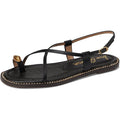 Sam Edelman Tenly Toe Strap Sandal BLACK COGNAC LEATHER - Size 4