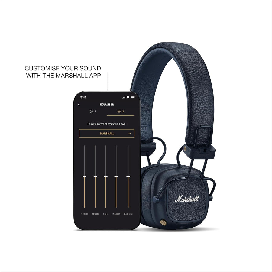 Marshall Major V On-Ear Wireless Bluetooth Headphones - Midnight