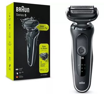 Braun Series 5 50-W1000s Wet & Dry Foil Shaver – Black & White