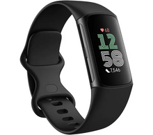 Fitbit Charge 6 Fitness Tracker - Obsidian/Black, Silicone Strap, Universal