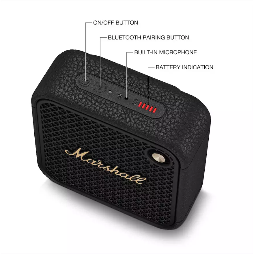 Buy Alann Trading Limited,Marshall Willen II Portable Bluetooth Speaker - Black & Gold - Gadcet UK | UK | London | Scotland | Wales| Near Me | Cheap | Pay In 3 | Bluetooth Speaker