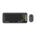 Logitech Pop Icon Combo Wireless Keyboard and Mouse Set - Graphite & Green (UK Style Keyboard)