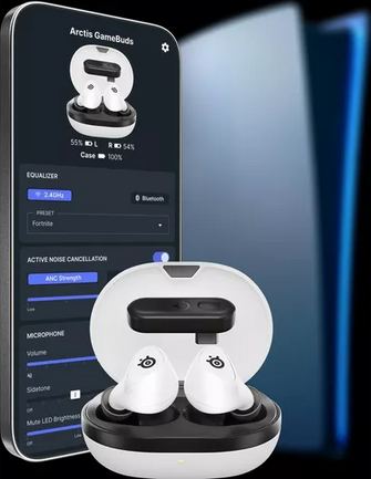 STEELSERIES Arctis GameBuds Wireless Noise-Cancelling Gaming Earbuds for PS5 - White