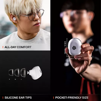 STEELSERIES Arctis GameBuds Wireless Noise-Cancelling Gaming Earbuds for PS5 - White