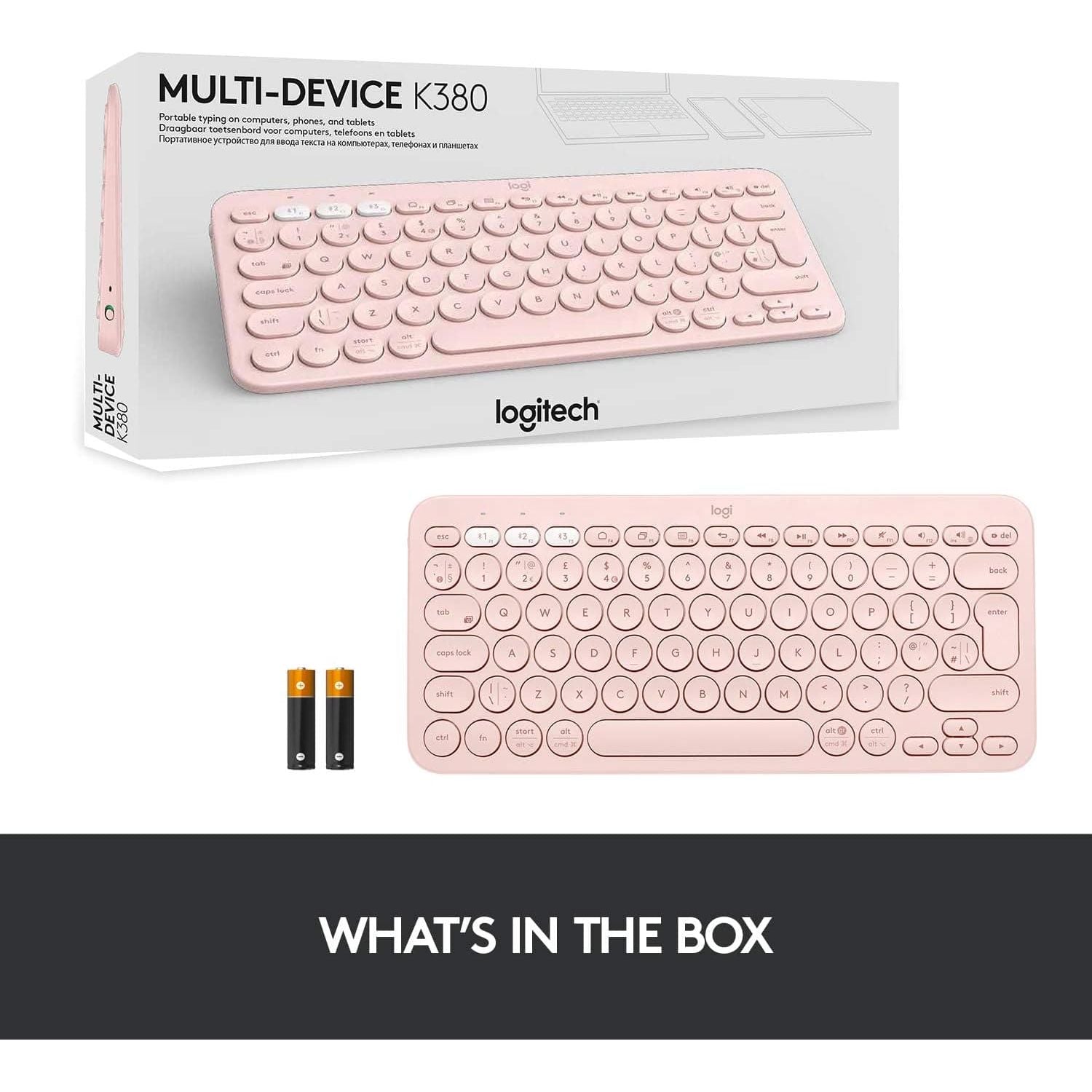 Buy Logitech,Logitech K380 Multi-Device Bluetooth Keyboard - Rose - Gadcet UK | UK | London | Scotland | Wales| Ireland | Near Me | Cheap | Pay In 3 | Keyboards