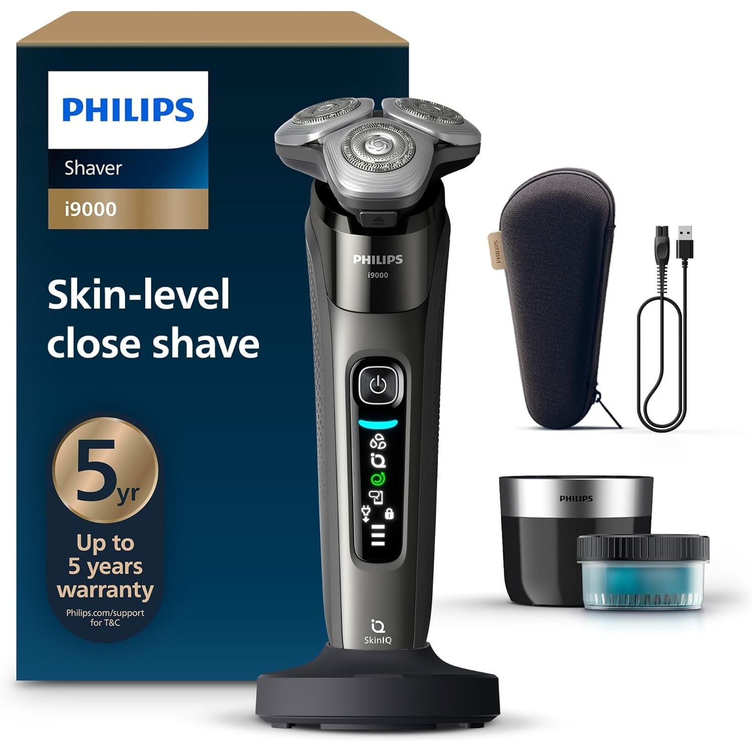 Buy Philips,Philips Shaver i9000 Wet & Dry – SkinIQ Technology, Triple Lift & Cut, 360° Rotating Dual Precision Blades, Dark Slate (Model X9002/30) - Gadcet UK | UK | London | Scotland | Wales| Near Me | Cheap | Pay In 3 | Shaver & Trimmer