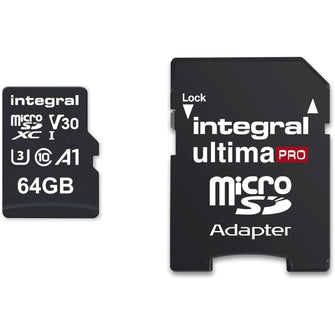 Buy Integral,Integral 64GB Micro SD Card 4K Ultra-HD Video Premium High Speed Memory Microsdxc Up To 100MB/S V30 UHS-I U3 A1 C10 - Gadcet UK | UK | London | Scotland | Wales| Near Me | Cheap | Pay In 3 | Flash Memory Cards