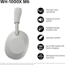 Buy Sony,Sony WH-1000XM6 Wireless Noise Cancelling Headphones – Over-Ear, Hi-Res Audio, 30H Battery, Silver - Gadcet UK | UK | London | Scotland | Wales| Near Me | Cheap | Pay In 3 | Over-Ear Headphones