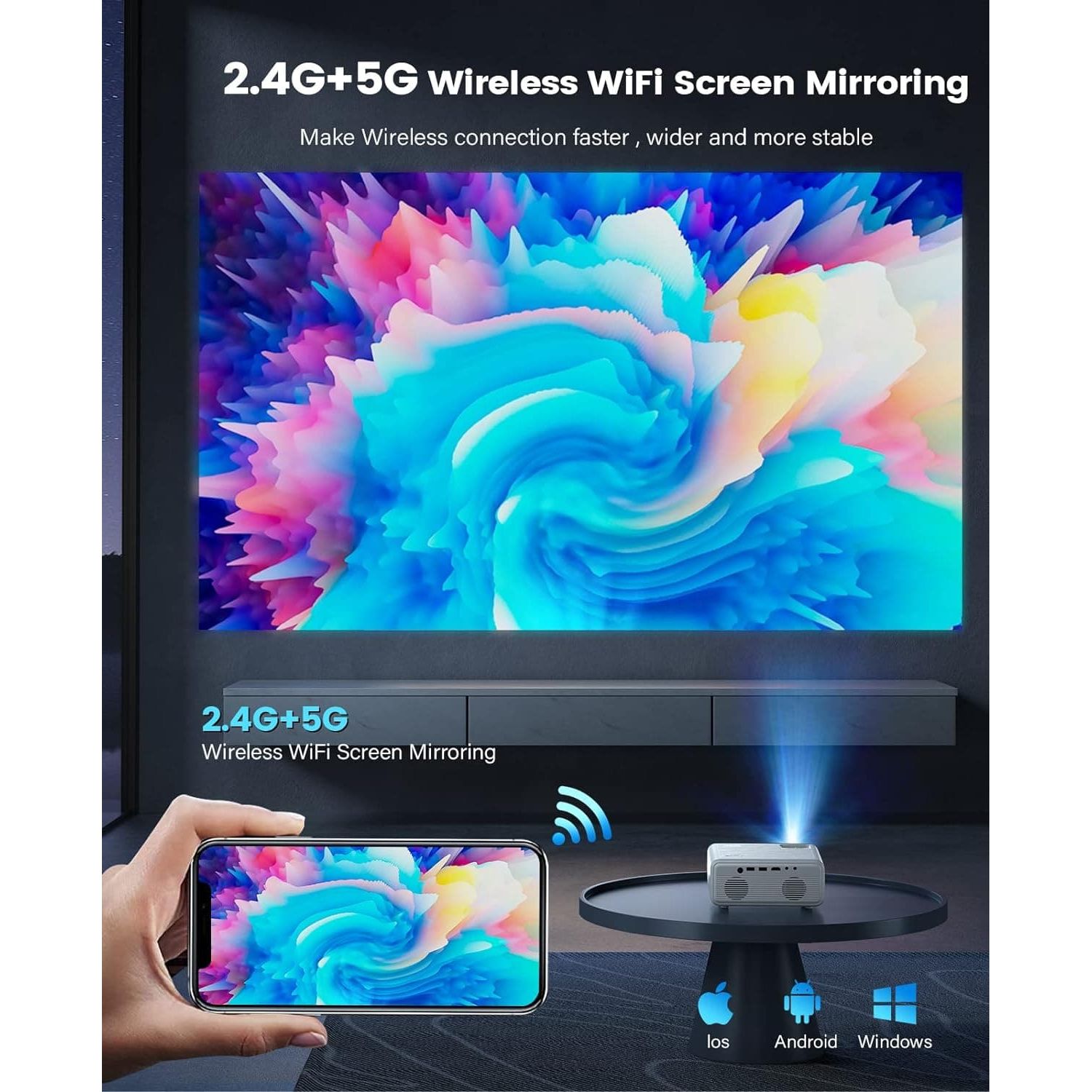 Buy ClokoWe,Mini Projector, ClokoWe WiFi Projector with Projector 1080P Full HD, 14000 Lux Portable Video 4K Projector Compatible with iphone TV Stick PS5 HDMI USB, Multimedia Home Movie Theater Projector - Gadcet UK | UK | London | Scotland | Wales| Near Me | Cheap | Pay In 3 | Projectors