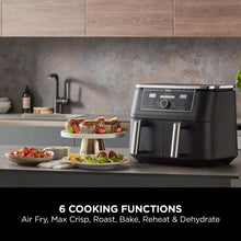 Buy Ninja,Ninja Foodi MAX Dual Zone Digital Air Fryer, 2 Drawers, 9.5L, 6-in-1, Uses No Oil, Max Crisp, Roast, Bake, Reheat, Dehydrate, Cook 8 Portions, Non-Stick Dishwasher Safe Baskets, Black AF400UK - Gadcet UK | UK | London | Scotland | Wales| Near Me | Cheap | Pay In 3 | Kitchen Appliances