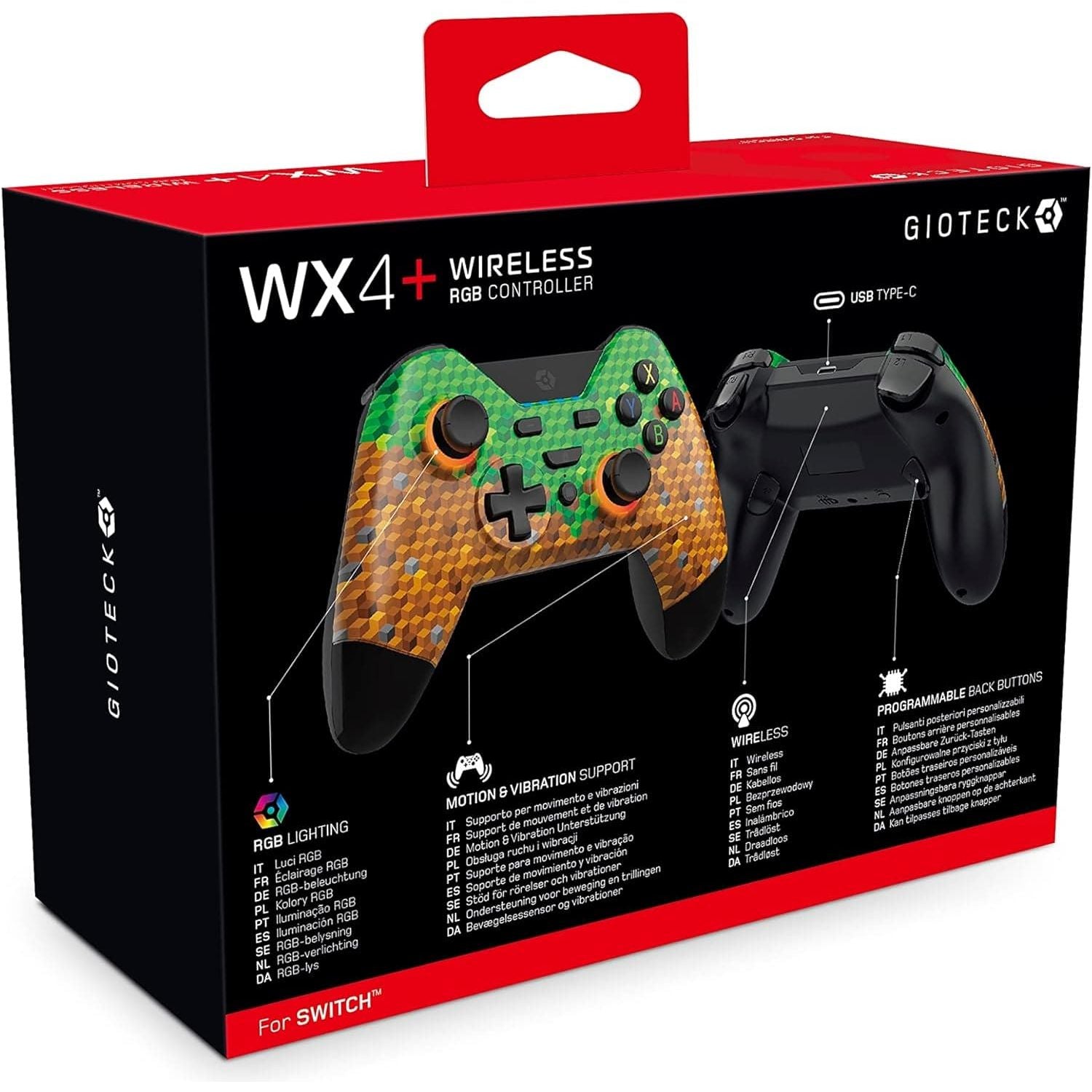 Buy Gioteck,Gioteck WX4+ Switch Wireless RGB Controller - Multicoloured - Gadcet UK | UK | London | Scotland | Wales| Ireland | Near Me | Cheap | Pay In 3 | Game Controllers