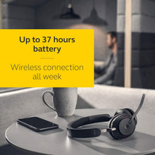 Jabra Evolve2 65 Wireless PC Headset – Noise Cancelling Microsoft Teams Certified Stereo Headphones With Long-Lasting Battery – USB-A Bluetooth Adapter – Black