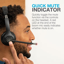 JLab Go Work 2nd Gen Wireless Headset - 55+ H Bluetooth, Mic, Multipoint, Black