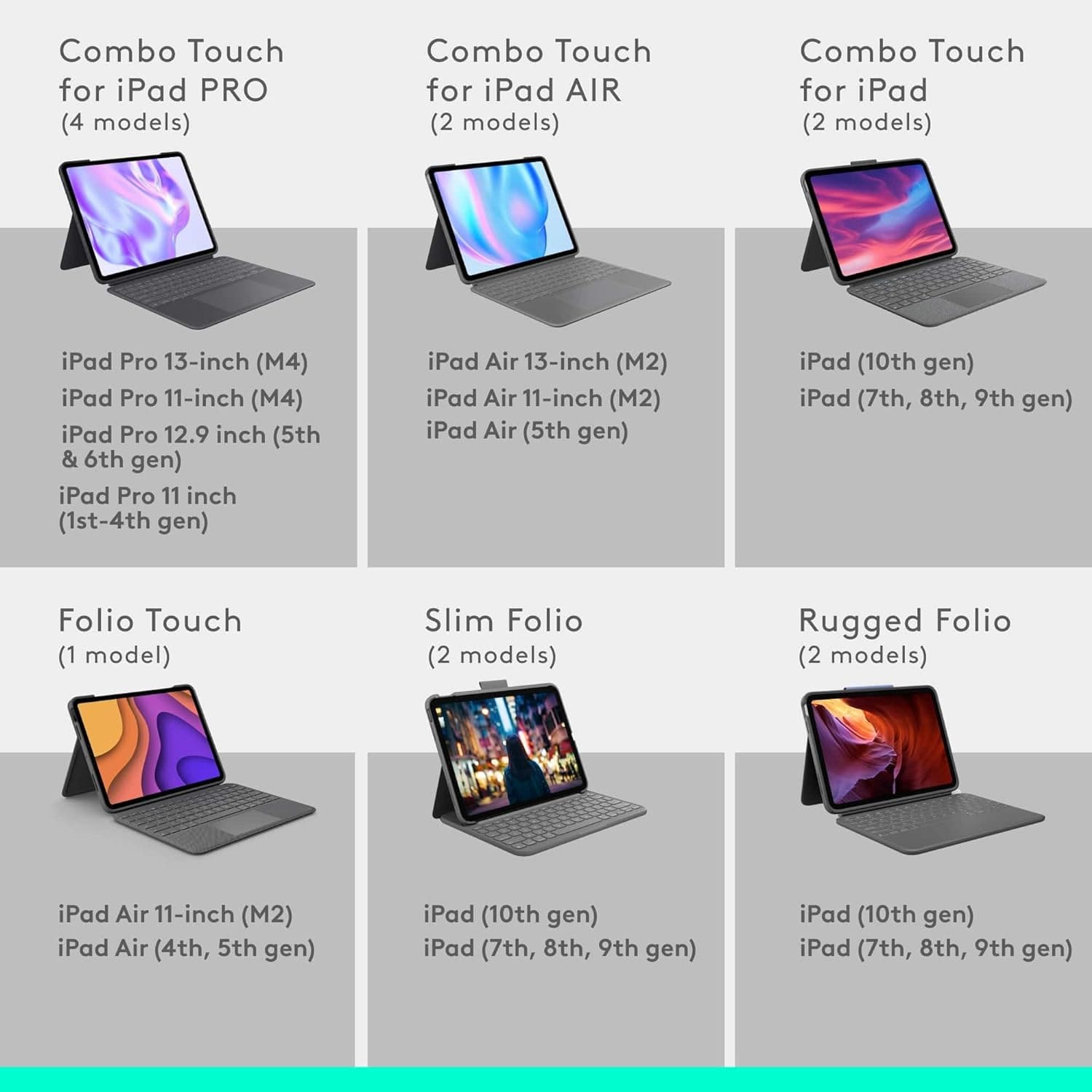 Buy Logitech,Logitech Combo Touch Keyboard Case for iPad Air 13" (M2, 2024) - Detachable Backlit Keyboard, Kickstand, QWERTY UK Layout - Grey - Gadcet UK | UK | London | Scotland | Wales| Near Me | Cheap | Pay In 3 | Keyboard Folio Case
