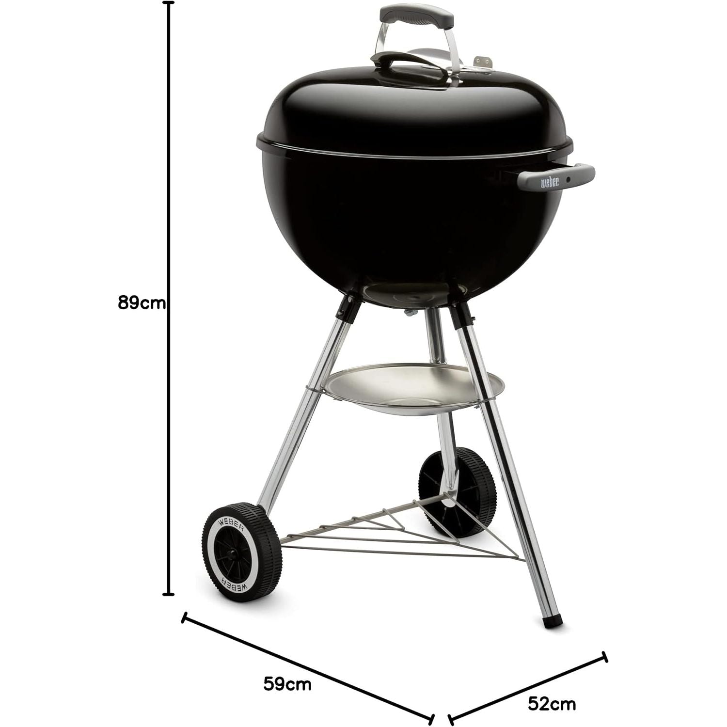 Buy Weber,Weber Classic Kettle Charcoal Grill BBQ, 47cm – Black | Porcelain-Enamelled, Lid Thermometer, Stand & Wheels (1231004) - Gadcet UK | UK | London | Scotland | Wales| Near Me | Cheap | Pay In 3 | Air Fryer & Grill