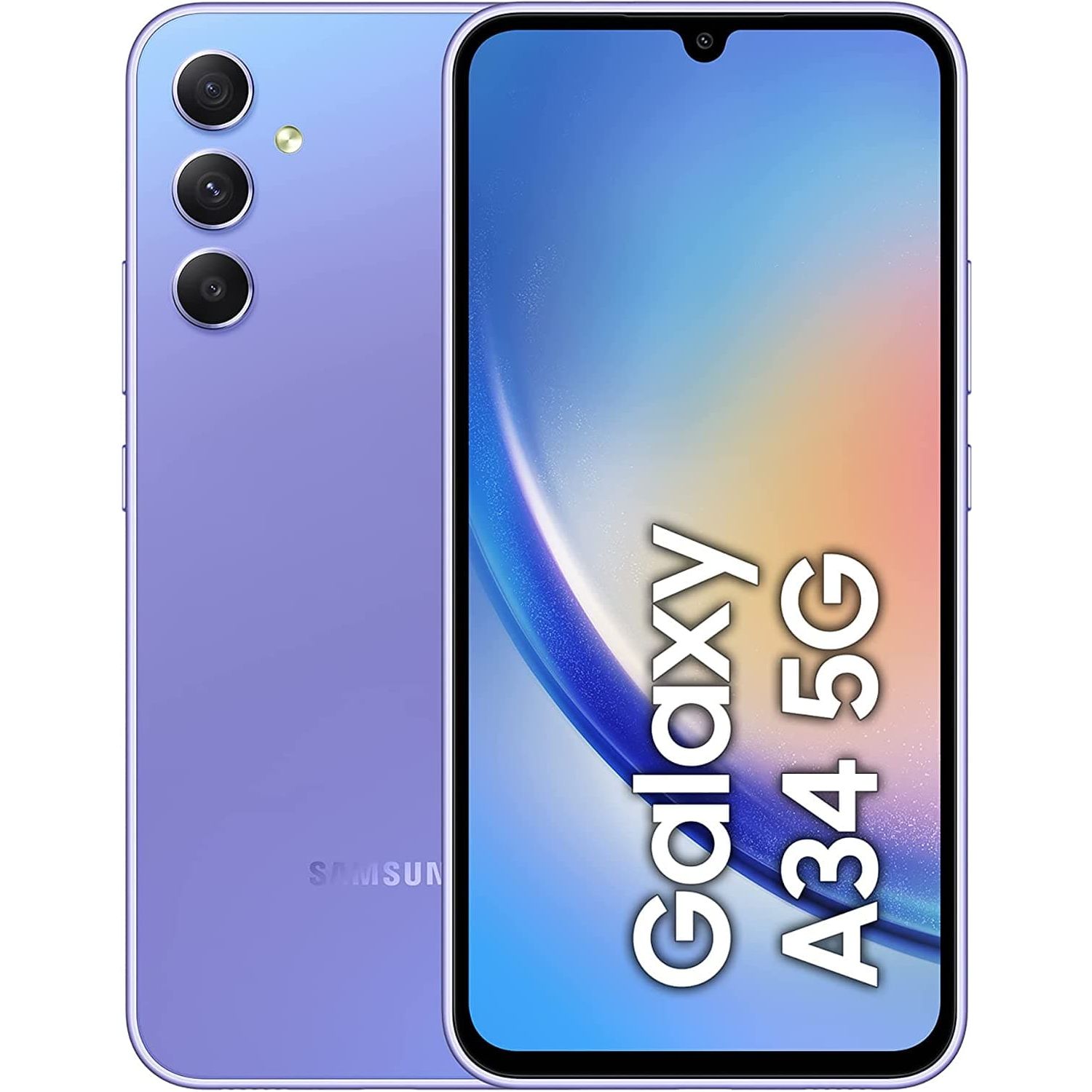 Samsung,Samsung Galaxy A34 5G 8GB RAM, 128GB Storage, Dual Sim, Awesome Violet - Unlocked - International Model - Gadcet.com