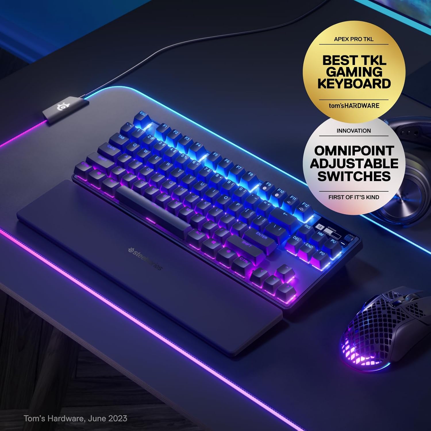 Buy SteelSeries,SteelSeries Apex Pro TKL HyperMagnetic Gaming Keyboard - World's Fastest Keyboard - Adjustable Actuation - Esports Tenkeyless - OLED Screen - PBT Keycaps - USB-C - 2023 Edition - German QWERTZ Layout - Gadcet UK | UK | London | Scotland | Wales| Near Me | Cheap | Pay In 3 | Keyboards
