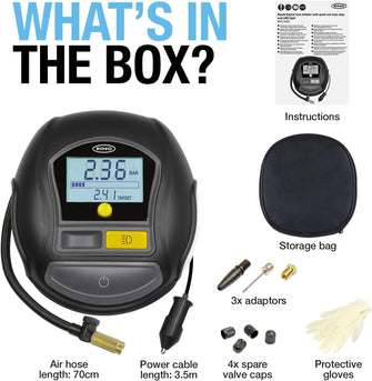 Buy Ring,Ring Automotive - RTC1000 12V rapid tyre inflator air compressor car pump with preset digital pressure gauge, memory function, 2 min inflation, LED light, carry case, valve adaptor kit - Gadcet UK | UK | London | Scotland | Wales| Near Me | Cheap | Pay In 3 | Motorcycles & Scooters