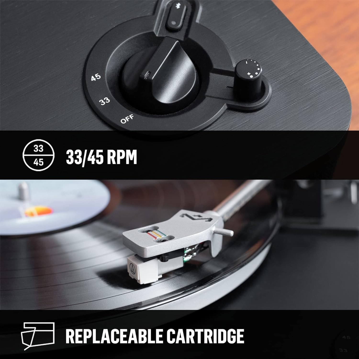 Buy House of marley,House of Marley Stir It Up Wireless Black Bluetooth Record Player - Sustainably Crafted Vinyl Player, Recycled Materials, Audio-Technica cartridge Bluetooth Turntable - Gadcet UK | UK | London | Scotland | Wales| Near Me | Cheap | Pay In 3 | Electronics