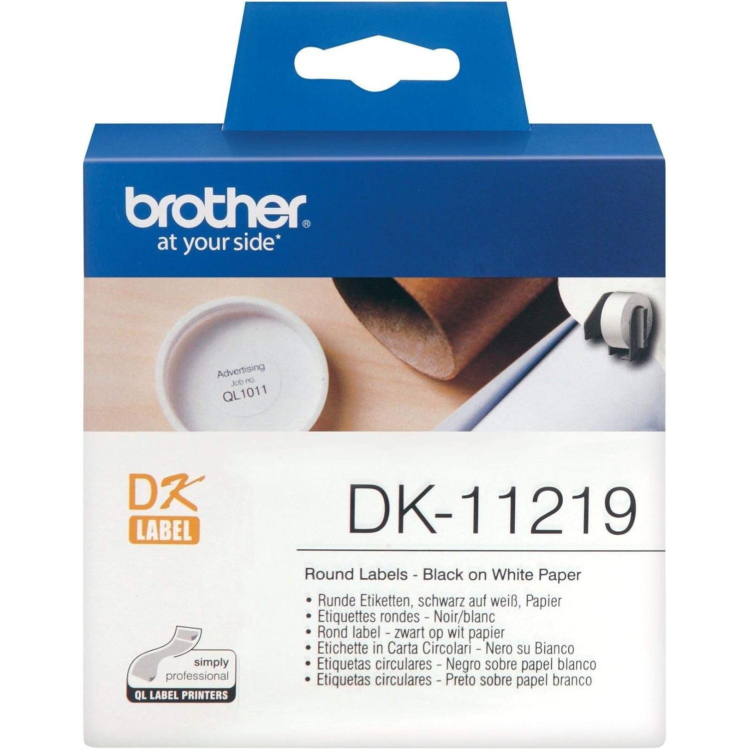 Buy Brother,Brother DK-11219 Label Roll – Round Labels, Black on White, 12mm, 1200 Labels, Genuine Brother Supplies - Gadcet UK | UK | London | Scotland | Wales| Near Me | Cheap | Pay In 3 | Toner & Inkjet Cartridge Refills