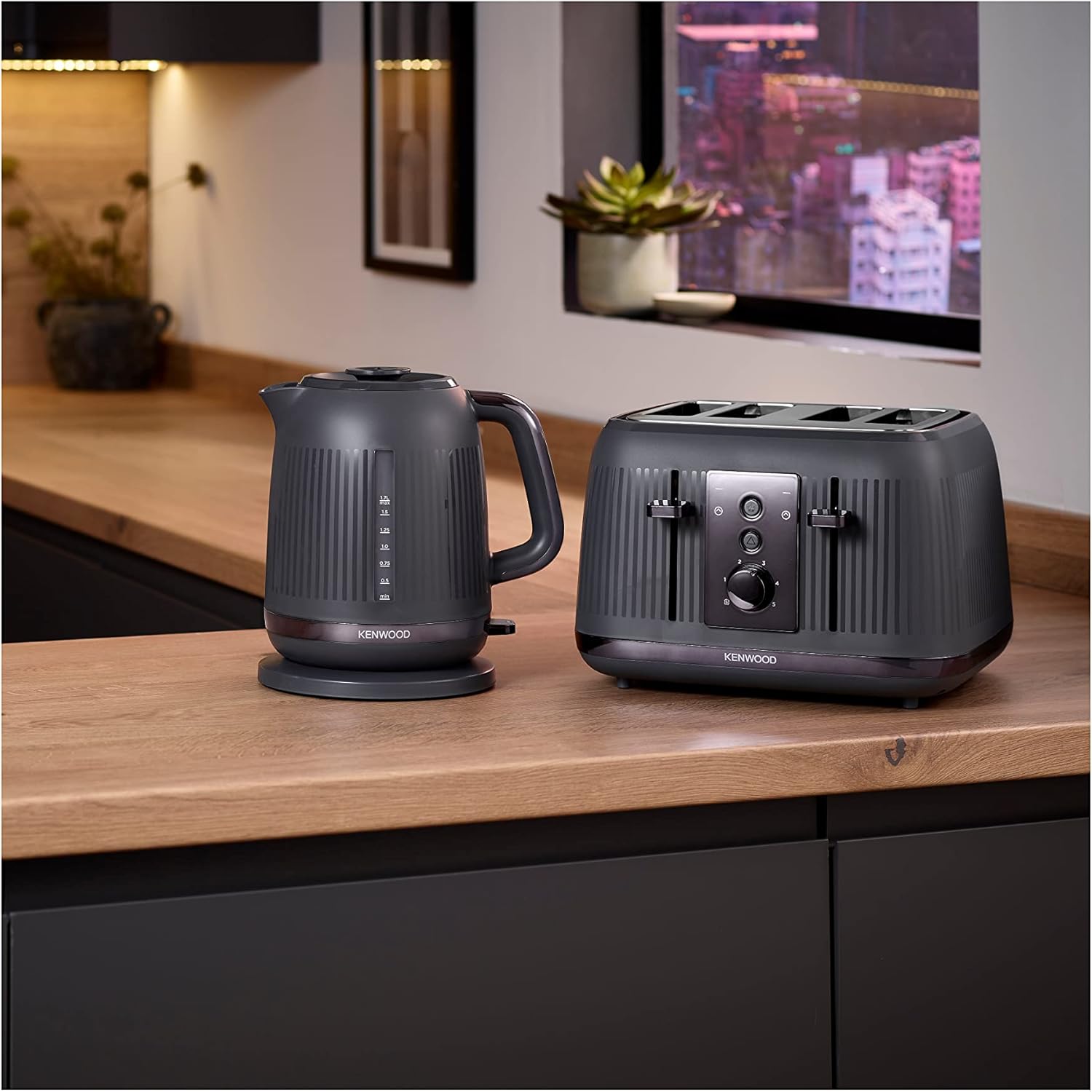 Buy Kenwood,Kenwood Dusk Toaster, 4 Slot Toaster, Reheat, 5 Browning Settings, Defrost and Cancel Functions, Pull Crumb Tray, TFP30.000GY, 1800W, Slate Grey - Gadcet UK | UK | London | Scotland | Wales| Near Me | Cheap | Pay In 3 | Toasters