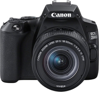 Buy Canon,Canon EOS 250D digital camera (24.1 megapixels, 7.7 cm (3 inches) Vari-Angle Display, APS-C sensor, 4K, Full-HD, DIGIC 8, WLAN, Bluetooth) incl. EF-S 18-55mm f/3.5-5,6 III lens black - Gadcet.com | UK | London | Scotland | Wales| Ireland | Near Me | Cheap | Pay In 3 | Cameras