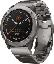 Garmin fēnix 6X Pro Solar Titanium GPS Smartwatch – 51mm Power Glass Solar Display, Titanium Bezel, Titanium Bracelet, Maps, Music, Garmin Pay