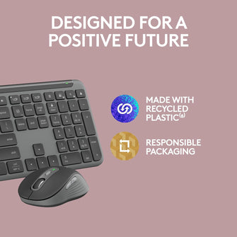 Logitech MK950 Signature Slim Wireless Keyboard & Mouse Combo – Bluetooth, Multi-Device, QWERTY UK, Graphite
