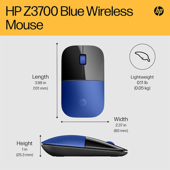 Buy HP,HP Z3700 Wireless Mouse – Blue, Slim Design, 2.4GHz, 1200 DPI Optical Sensor, Multi-OS Compatible, Blue LED, Up to 16 Months Battery Life - Gadcet UK | UK | London | Scotland | Wales| Near Me | Cheap | Pay In 3 | Keyboard & Mouse