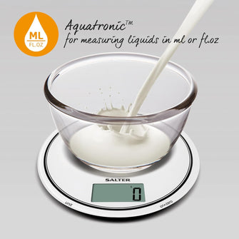Buy Salter,Salter 1080 WHDR12 Digital Kitchen Scale 5KG - Touch Sensitive, Zero Add & Weigh, Measures Liquids, Easy Clean Glass, g/oz, White - Gadcet UK | UK | London | Scotland | Wales| Near Me | Cheap | Pay In 3 | Kitchen & Home Appliances