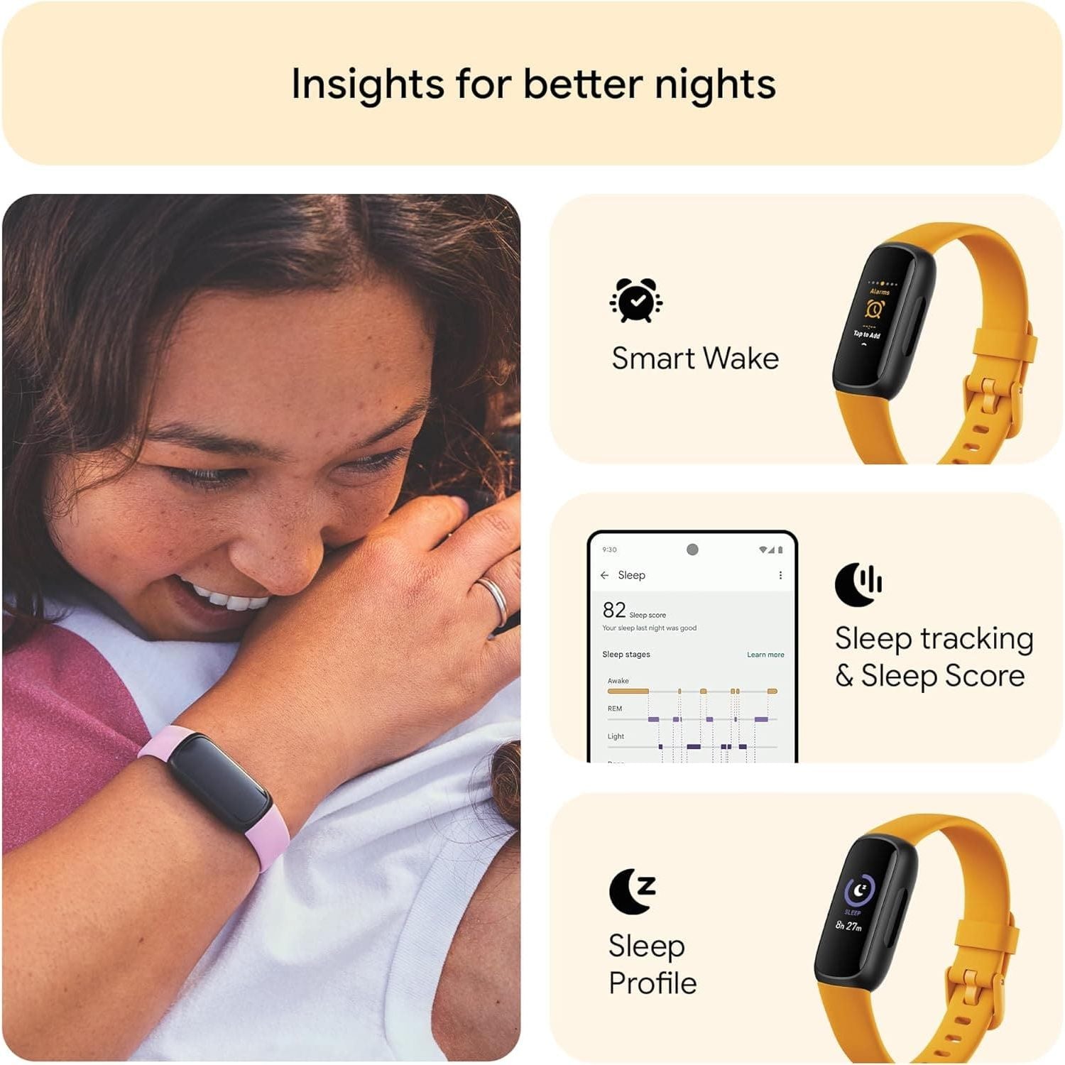 Buy Fitbit,Fitbit Inspire 3 Activity Tracker - Black/Morning Glow - Gadcet UK | UK | London | Scotland | Wales| Near Me | Cheap | Pay In 3 | Apple Watch