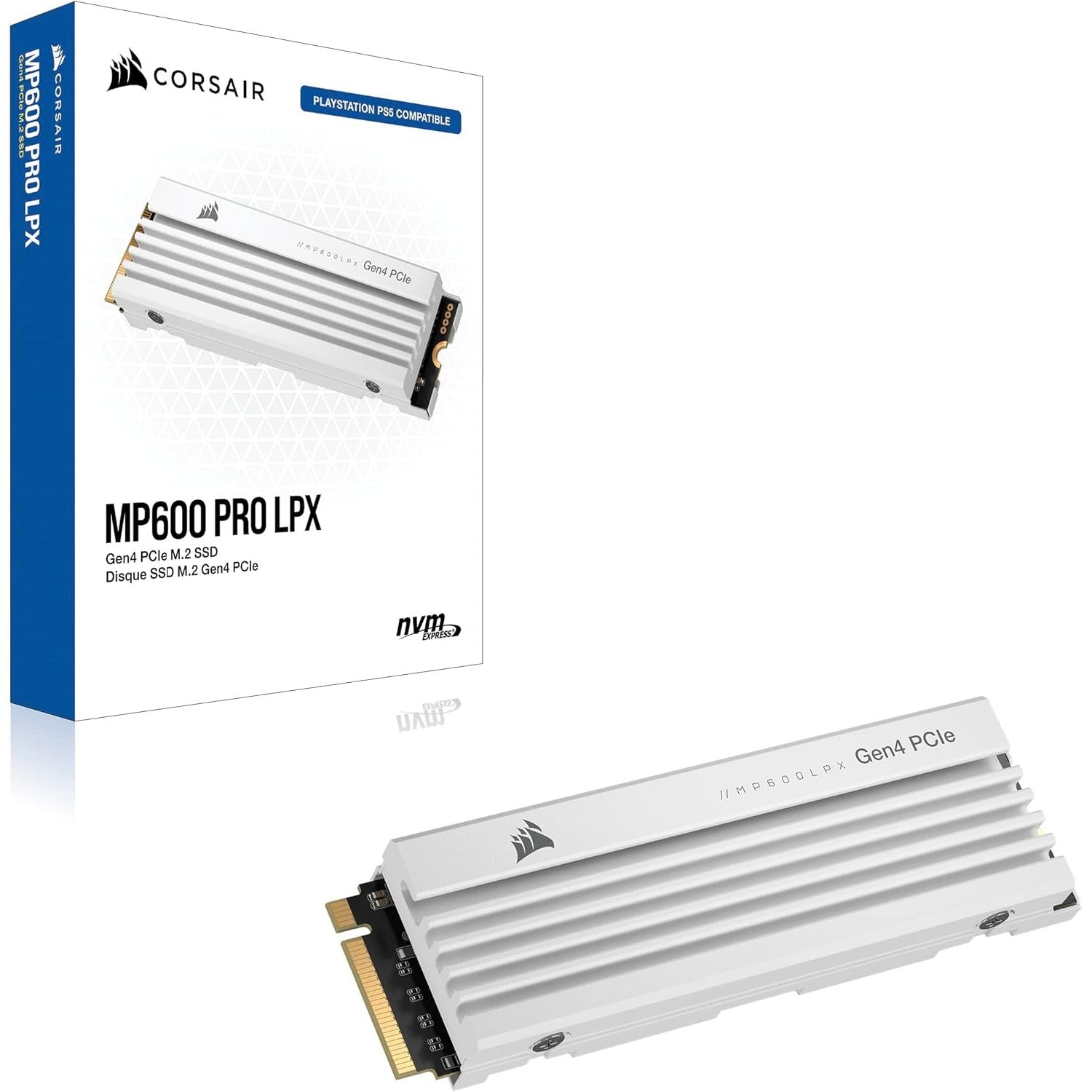 Corsair MP600 PRO LPX 4TB M.2 NVMe PCIe Gen4 SSD – PS5 Optimised, Heatsink, Up to 7,100MB/s