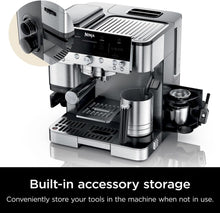 Ninja Luxe Premier 3-in-1 Coffee Machine – Latte, Cappuccino, Cold Brew & Espresso Maker, Built-In Bean Grinder, Milk Frother, 4 Automated Froth Presets – Silver (ES601UK)